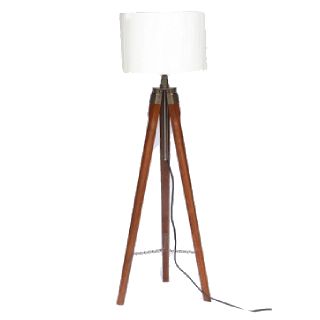 Flat 47% Off on Wood Tripod Floor Lamp for Living Room